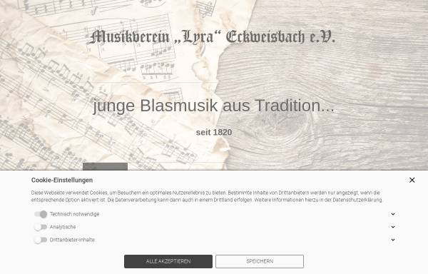 Vorschau von www.mv-lyraeckweisbach.de, Musikverein Lyra Eckweisbach e.V: