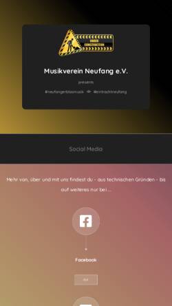 Vorschau der mobilen Webseite www.mvneufang.de, Musikverein Neufang e.V.