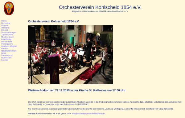 Vorschau von www.orchesterverein-kohlscheid.de, Orchesterverein Kohlscheid 1854 e. V.