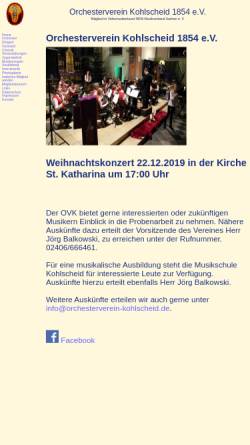 Vorschau der mobilen Webseite www.orchesterverein-kohlscheid.de, Orchesterverein Kohlscheid 1854 e. V.