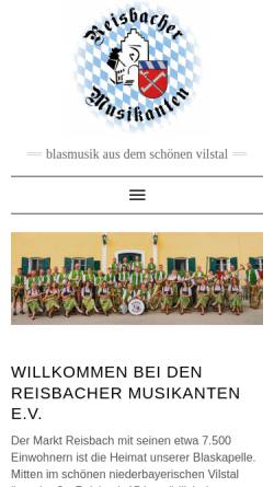 Vorschau der mobilen Webseite reisbacher-musikanten.de, Reisbacher Musikanten
