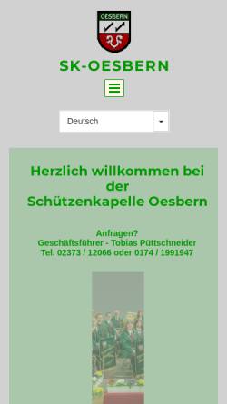 Vorschau der mobilen Webseite www.sk-oesbern.de, Schützenkapelle Oesbern