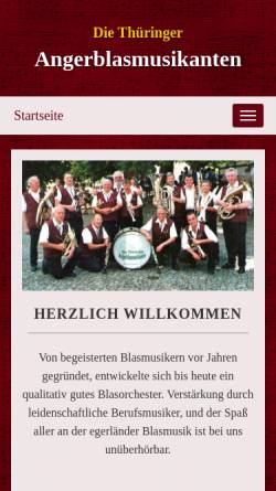 Vorschau der mobilen Webseite www.thueringer-angerblasmusikanten.de, Thüringer Angerblasmusikanten