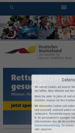 Vorschau der mobilen Webseite www.deutscher-marinebund.de, Deutscher Marinebund e.V.