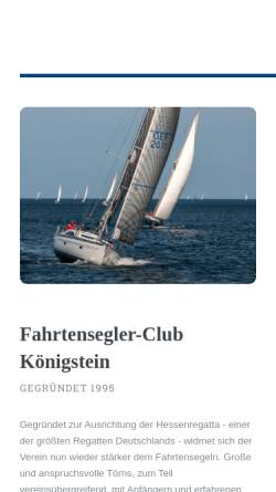 Vorschau der mobilen Webseite www.fahrtensegler-club.de, Fahrtensegler-Club Königstein