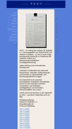 Vorschau der mobilen Webseite www.textkritik.de, TEXT