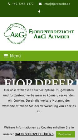 Vorschau der mobilen Webseite www.fjordpferde-grafschmidt.de, Fjordpferde Aneta Grafschmidt