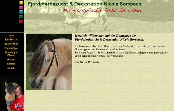 Vorschau von www.fjordpferde-borsbach.de, Fjordpferdezucht Nicole Borsbach