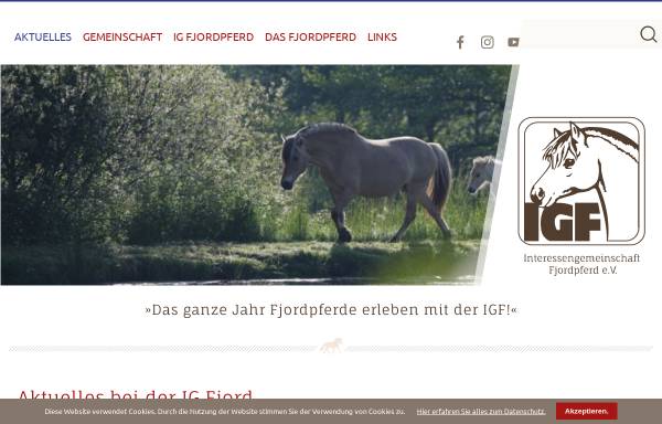 Vorschau von www.igfjordpferd.de, Interessengemeinschaft Fjordpferd (IGF) e.V.