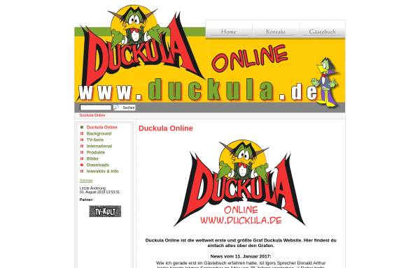 Vorschau von www.duckula.de, Duckula Online