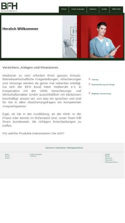 Vorschau der mobilen Webseite www.bfh.de, BfH Versicherungsmakler im Heilwesen, Bund freier Heilberufe e.V.