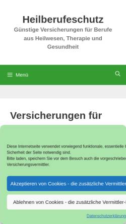 Vorschau der mobilen Webseite heilberufeschutz.de, Grädinger Versicherungsbüro, Inh. Axel Gnädinger