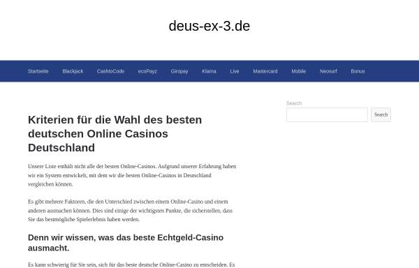 Vorschau von www.deus-ex-3.de, Deus Ex 3 - Blog