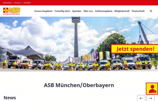Vorschau von www.asb-muenchen.de, Arbeiter-Samariter-Bunds Regionalverband München/Oberbayern e.V.