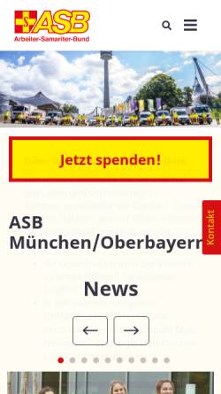 Vorschau der mobilen Webseite www.asb-muenchen.de, Arbeiter-Samariter-Bunds Regionalverband München/Oberbayern e.V.
