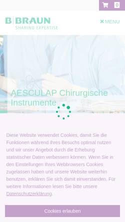Vorschau der mobilen Webseite www.chirurgische-instrumente.info, Aesculap Chirurgische Instrumente