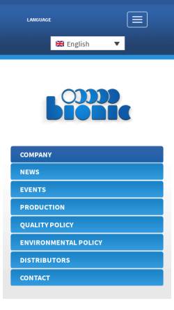 Vorschau der mobilen Webseite www.bionic-jms.com, Bionic Medizintechnik GmbH