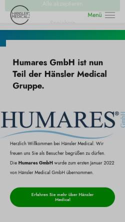 Vorschau der mobilen Webseite www.humares.de, Huamres GmbH