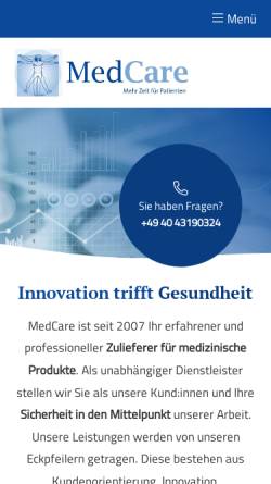 Vorschau der mobilen Webseite www.medcare.cc, MedCare Technik & Service GmbH
