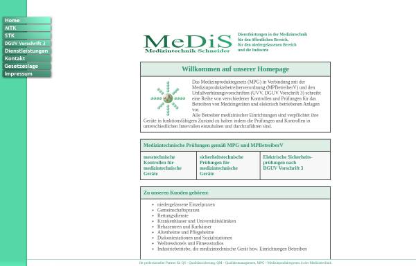Vorschau von www.schneider-medizintechnik.de, MeDiS - Josef Schneider