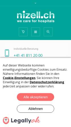 Vorschau der mobilen Webseite www.nizell.ch, Nizell-Produkte, Inh. N. Zeller