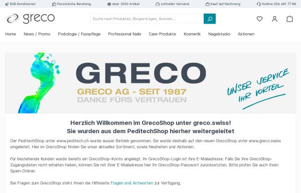 Vorschau von www.peditech.ch, Peditech Greco AG