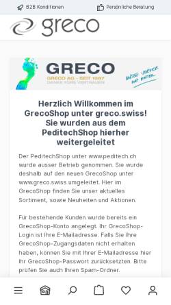 Vorschau der mobilen Webseite www.peditech.ch, Peditech Greco AG