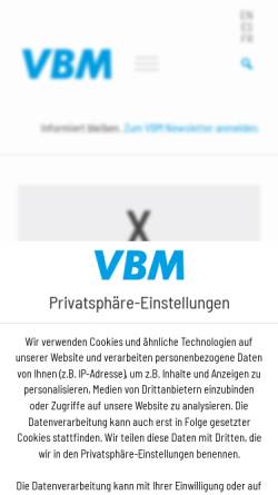 Vorschau der mobilen Webseite www.vbm-medical.de, VBM Medizintechnik GmbH