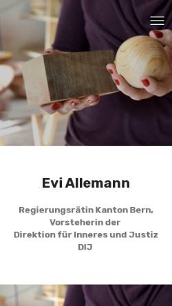 Vorschau der mobilen Webseite www.eviallemann.ch, Allemann, Evi - Nationalrätin BE (SP)