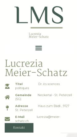 Vorschau der mobilen Webseite www.meier-schatz.ch, Meier-Schatz, Lucrezia - Nationalrätin SG (CVP)