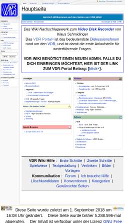 Vorschau der mobilen Webseite www.vdr-wiki.de, VDR Wiki