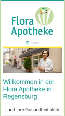 Vorschau der mobilen Webseite www.flora-apotheke-regensburg.de, Flora Apotheke