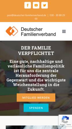 Vorschau der mobilen Webseite www.deutscher-familienverband.de, Deutscher Familienverband e.V.