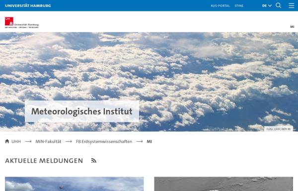 Vorschau von www.mi.uni-hamburg.de, Meteorologisches Institut an der Universität Hamburg