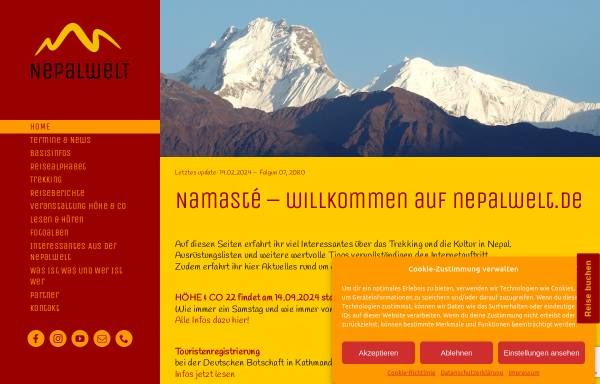 Vorschau von nepalwelt.de, Namaste - Informationen zu Nepal und Reiseberichte [Gregor Stratmann]