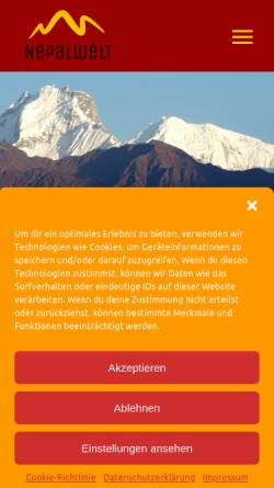 Vorschau der mobilen Webseite nepalwelt.de, Namaste - Informationen zu Nepal und Reiseberichte [Gregor Stratmann]