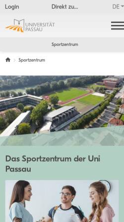 Vorschau der mobilen Webseite www.sportzentrum.uni-passau.de, Sportzentrum