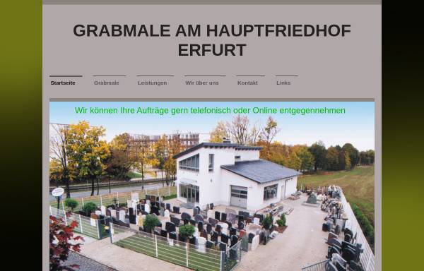 Vorschau von www.grabmale-erfurt.de, Grabmale am Hauptfriedhof GmbH
