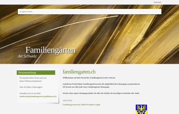 Vorschau von www.familiengarten.ch, Kleingartenverein Adliswil - Portal für Familiengartenvereine