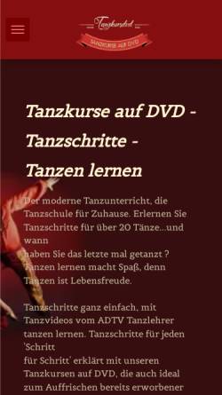 Vorschau der mobilen Webseite www.tanzkursdvd.de, I-Base, Thomas Müller