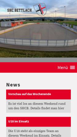 Vorschau der mobilen Webseite www.shcbettlach.ch, Strassenhockeyclub Bettlach