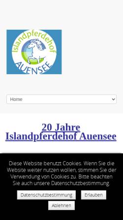 Vorschau der mobilen Webseite www.islandpferde-auensee.de, Islandpferdehof Auensee