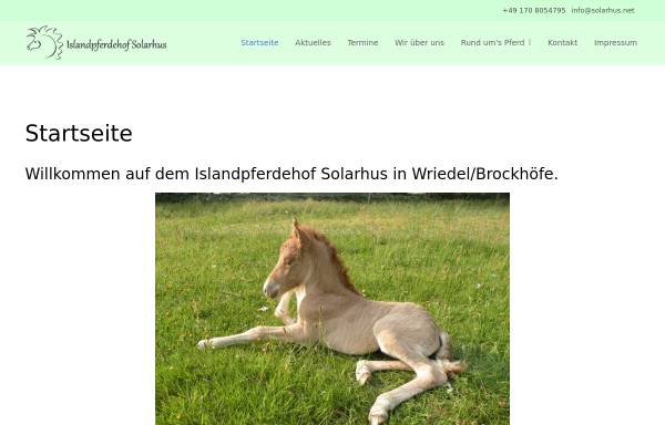 Vorschau von www.islandpferdehof-solarhus.de, Islandpferdehof Sólárhús