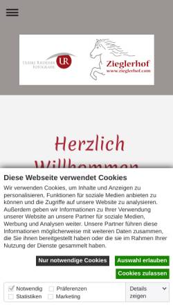 Vorschau der mobilen Webseite www.zieglerhof.com, Zieglerhof