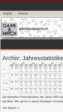 Vorschau der mobilen Webseite www.gameandwatch.ch, Game and Watch