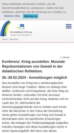 Vorschau der mobilen Webseite www.bruecke-most-stiftung.de, Brücke/Most-Stiftung