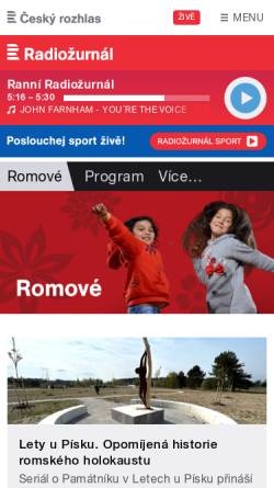 Vorschau der mobilen Webseite romove.radio.cz, Roma in der Tschechischen Republik