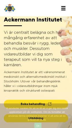 Vorschau der mobilen Webseite www.ackermann-institutet.se, Ackermann College of Chiropraktik