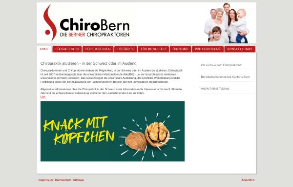 Vorschau von www.chiropraktikbern.ch, Berner Chiropraktoren Gesellschaft