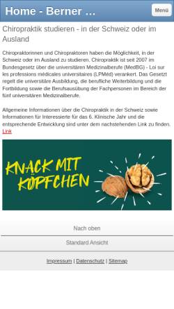 Vorschau der mobilen Webseite www.chiropraktikbern.ch, Berner Chiropraktoren Gesellschaft